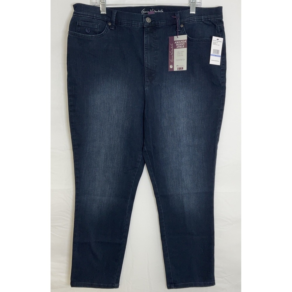 NWT Women's Gloria Vanderbilt Amanda Stretch Skinny Ankle Blue Jeans Sz 18